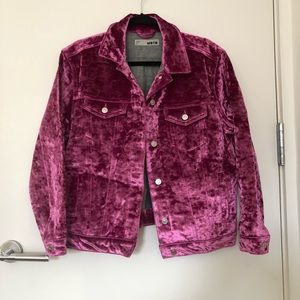 Topshop MOTO Crushed Velvet Jacket
